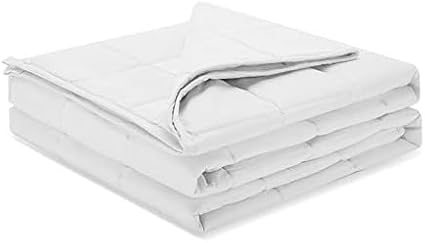Weighted Idea Weighted Blanket for Adults (White,60"x80",20lbs) Cooling Breathable Heavy Blanket with Premium Glass Beads All-Season Soft Thick Comfort