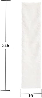 Table Runner, Thanksgiving Modern Small White Fur Table Runners for Party Birthday Christmas Friendsgiving Wedding Dinning Table, Decorative Rug Luxury Faux Fur Runner for Table(11.8x31.5inch)