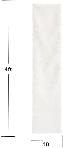 Table Runner, Thanksgiving Modern Small White Fur Table Runners for Party Birthday Christmas Friendsgiving Wedding Dinning Table, Decorative Rug Luxury Faux Fur Runner for Table(11.8x47.2inch)