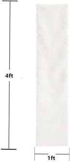 Table Runner, Thanksgiving Modern Small White Fur Table Runners for Party Birthday Christmas Friendsgiving Wedding Dinning Table, Decorative Rug Luxury Faux Fur Runner for Table(11.8x47.2inch)