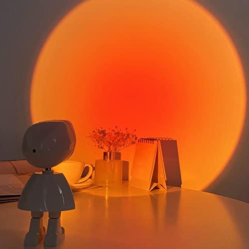 Premium Sunset Projection Lamp,Adjustable Brightness Touch Control LED Night Light,360° Rotating Astronaut Design Ambient Light for Bedroom Decor, Party, Photography,Rechargeable & USB Powered