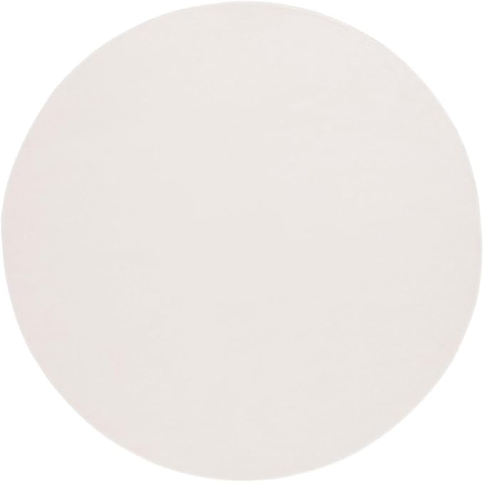 SAFAVIEH Washable Rug Faux Rabbit Fur Shag Collection - 6' Round, Beige, Slip Resistant & Easy Cleaning, Ideal for Living Room, Bedroom, Kids Playroom, Nursery, Dining Space (FRF100B)
