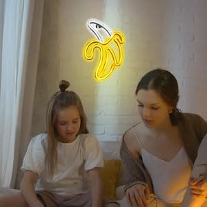 ENUOLI LED Banana Neon Signs Decorative Neon Light USB or Battery Operated for Home Banana Night Light Art Banana Neon Wall Decor Lights for Home Wedding Birthday Party Kids Room Living Room Holiday