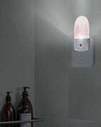 Night Light Plug into Wall, Winter Merry Xmas Santa Trees Snowflakes Buffalo Gingham Retro Peach Beige Popsicle Shape Night Light LED Nightlight with Light Sensors for Kids Bedroom Hallway