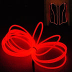 JIGUOOR EL Wire Battery Pack 16.4ft / 5m Bright Neon Light Strip 360° Illumination Neon Tube Rope Lights for DIY, Festival, Party Decoration, Pub, Halloween, Chrismas (16.4ft / 5m, Red)