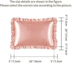 Silky Satin Ruffled Pillow Cases for Hair and Skin,Rose Gold Silk Pillowcases Standard Set of 2 with Envelope Closure Princess Room Decoration