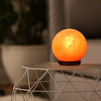 NB Himalayan Pink Salt Globe Shape Lamp with dimmer Switch and a Pair of Bulbs
