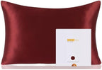 ZIMASILK 100% Pure Mulberry Silk Pillowcase for Hair and Skin Health,Soft and Smooth,Both Sides Premium Grade 6A Silk,600 Thread Count,with Hidden Zipper,1pc (King 20''x36'',Burgundy)