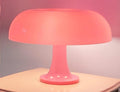 25W Pink Mushroom Lamp, LED Retro Table Lamp with 3 Color Temperatures and 4 Bulbs, Mid Century Modern Nightstand Light for Bedroom, Living Room, Office Aesthetic Decor, US Plug Powered, E14 Sockets