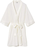 PJ Harlow Womens Shala-rib Knit Camono Robe With Satin Belt and Trim