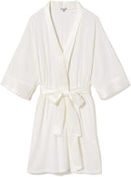 PJ Harlow Womens Shala-rib Knit Camono Robe With Satin Belt and Trim