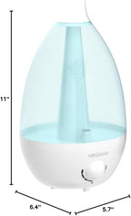 MegaWise Ultrasonic Cool Mist Humidifier SK7620 - 1.5L Capacity, Whisper-Quiet Operation, Adjustable Mist Output, Auto Shut-Off - Ideal for Home, Office, Baby Room, and Bedroom