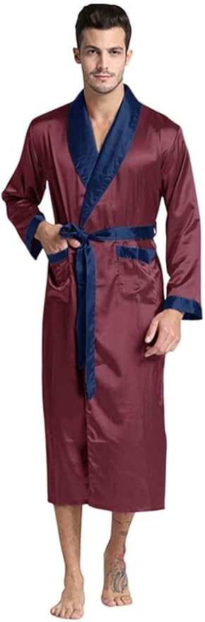 Mens Silky Satin Robe