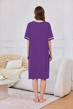Ekouaer Women Zipper Robe Short Sleeve Duster Housecoat Short Bathrobes Zip Front Nightgown with Pockets S-3XL