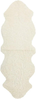 Nordic Sheep Real Sheepskin Rug 2x6 ft | Sheepskin Rugs for Living Room and Sofa | Large Bedside Rugs for Bedrooms is Breathable & Heat-regulating | Fluffy Rug in Color White