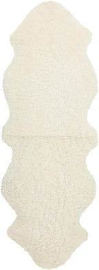 Nordic Sheep Real Sheepskin Rug 2x6 ft | Sheepskin Rugs for Living Room and Sofa | Large Bedside Rugs for Bedrooms is Breathable & Heat-regulating | Fluffy Rug in Color White
