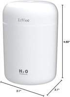 LtYioe Colorful Cool Mini Humidifier, USB Personal Desktop Humidifier for Car, Office Room, Bedroom,etc. Auto Shut-Off, 2 Mist Modes, Super Quiet. (White)