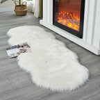 STP GOODS Faux Sheepskin Fur Rug, Fluffy Sheepskin Bedside Rugs, Bedside Rugs (White Rug (60 х 130 cm))
