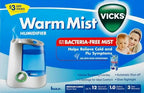 Vicks Warm Mist Humidifier Filter‑Free 1 Gal Tank,Auto Shut‑Off,Night Light,VapoPad and VapoSteam Compatible,(Pack of 2)