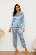 U2SKIIN Women Silk Pajamas Set, Long Sleeve Satin Pajamas for Women Sleepwear Button Down Pjs Set Two-piece