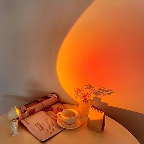 Premium Sunset Projection Lamp,Adjustable Brightness Touch Control LED Night Light,360° Rotating Astronaut Design Ambient Light for Bedroom Decor, Party, Photography,Rechargeable & USB Powered