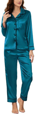 U2SKIIN Women Silk Pajamas Set, Long Sleeve Satin Pajamas for Women Sleepwear Button Down Pjs Set Two-piece