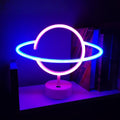Planet Neon Sign Lamp Dimmable LED with Standable Base and Touchable Switch,USB or 3-AA Battery Powered Neon Signs LED Desktop Wall Decoration for Party, Bedroom ，Birthday Christmas G