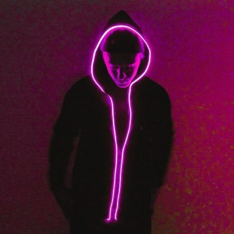 JIGUOOR EL Wire Battery Pack 16.4ft / 5m Bright Neon Light Strip 360° Illumination Neon Tube Rope Lights for DIY, Festival, Party Decoration, Pub, Halloween, Chrismas (16.4ft / 5m, Pink)