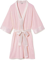 PJ Harlow Womens Shala-rib Knit Camono Robe With Satin Belt and Trim