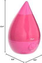 Crane Ultrasonic Humidifiers for Bedroom and Office, 1 Gallon Cool Mist Air Humidifier for Large Room and Home, Humidifier Filters Optional, Pink