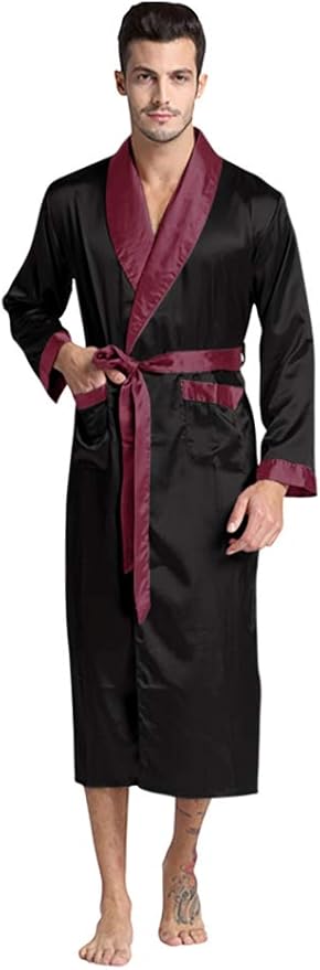 Mens Silky Satin Robe