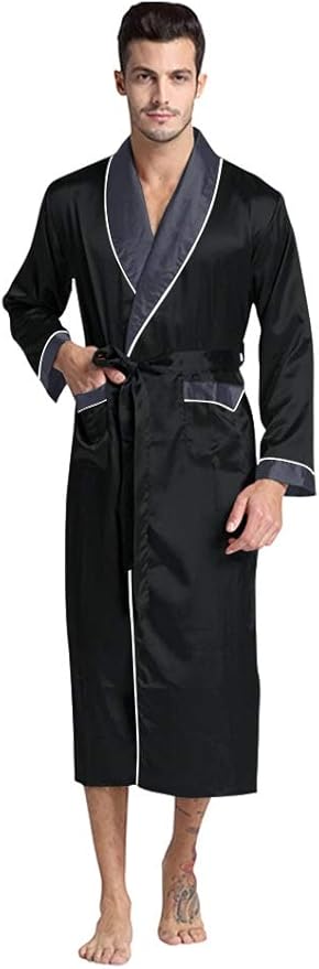 Mens Silky Satin Robe