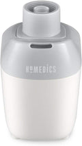 Homedics Ultrasonic Portable Humidifier – Small Air Humidifiers for Bedroom, Plants, Office, Travel – Cool Mist Humidifiers, Uses Standard Water Bottle, White