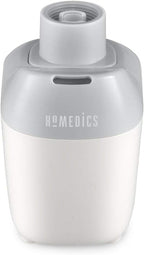 Homedics Ultrasonic Portable Humidifier – Small Air Humidifiers for Bedroom, Plants, Office, Travel – Cool Mist Humidifiers, Uses Standard Water Bottle, White