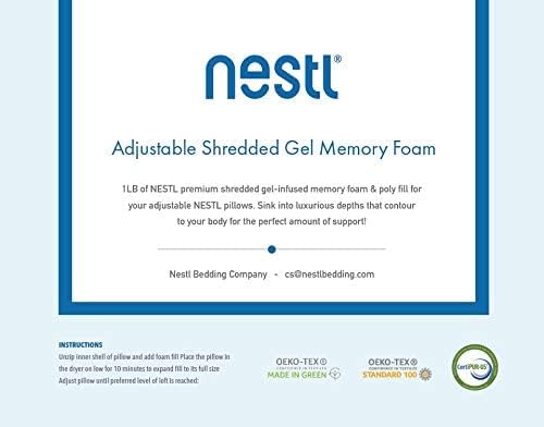 Nestl Adjustable Shredded Gel Memory Foam Fill, Memory Foam & Poly Fill for Your Adjustable Ice Pillows - CertiPUR-US Approved- 1LB