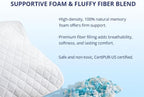 Shredded Memory Foam Pillows, Bed Pillows for Sleeping, Medium Firm Pillows Standard/Queen Size Pillow for Side Back Stomach Sleepers, Neck Support Pillow with Washable Removable Cover (1 Pack)