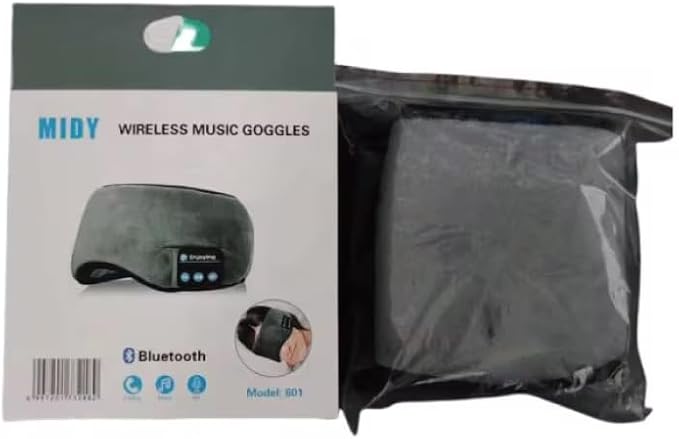 Bluetooth Sleep Mask with Built-in Headphones, Wireless Music Eye Mask, Ultra-Thin Stereo Speakers for Side Sleepers