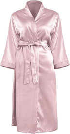 JEERLEEP Womens Silky Satin Robe Nine-quarter Sleeve Casual Sleepwear Party clothes Loungewear