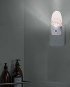 Night Light Plug into Wall, Spring Summer Peach Red Purple White Floral Flower Leaf Country Beige Popsicle Shape Night Light LED Nightlight with Light Sensors for Kids Bedroom Hallway