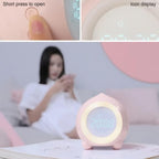 Peach Shape Alarm Clock Smart Mini Multi-Function LED Digital Clock Sleep Night Lights Mute Alarm Clocks (Color : B)
