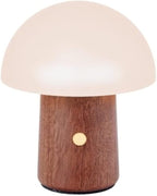 Gingko Mini Alice Mushroom Lamp - Natural Walnut Wood - Touch Control - 7 RGB Lights and Warm Light Mode