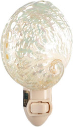 Nautical Crush Trading Seashell Night Light – Beach Night Light with Pearled Abalone – Shell Light for Bathroom – Sea Shell Lamp – Seashell Lamp Plug Into Wall