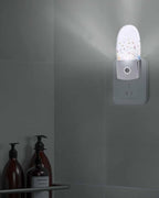 Night Light Plug into Wall, Spring Summer Flowers Floral Butterflies Birds Blue Yellow Peach Light Purple Popsicle Shape Night Light LED Nightlight with Light Sensors for Kids Bedroom Hallway