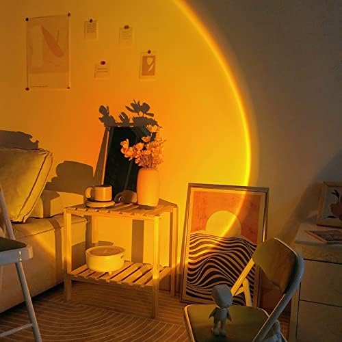 Premium Sunset Projection Lamp,Adjustable Brightness Touch Control LED Night Light,360° Rotating Astronaut Design Ambient Light for Bedroom Decor, Party, Photography,Rechargeable & USB Powered
