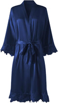 Womens Lace Robe Silk Robes Short Bridal Robe, Sleepwear Wedding For Bridal Bride Bridesmaid Soft Kimono Robes