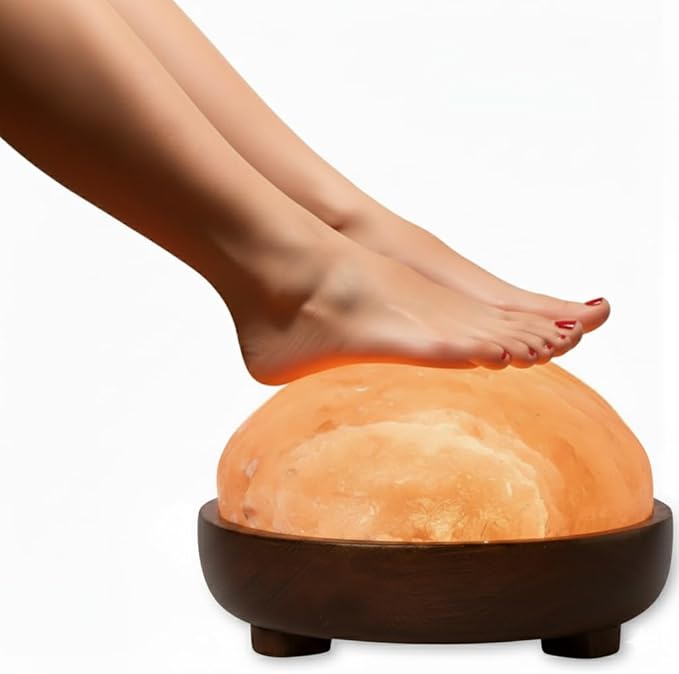 Himalayan Natural Salt Lamp Dome Shape – 8 Inch Detox Lamp for Foot and Hands, with Dimmer Switch, Handcrafted for Relaxation & Wellness