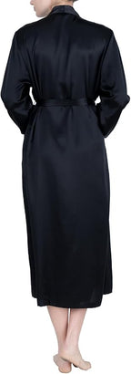 OSCAR ROSSA Women's Luxury Silk Sleepwear 100% Mulberry Silk Long Robe Kimono