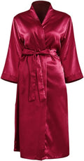 JEERLEEP Womens Silky Satin Robe Nine-quarter Sleeve Casual Sleepwear Party clothes Loungewear
