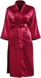 JEERLEEP Womens Silky Satin Robe Nine-quarter Sleeve Casual Sleepwear Party clothes Loungewear