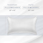 Elegant Comfort 2-Pack King Size 70% Viscose 30% Polyester Cooling Satin Pillowcase Set with Hidden Zipper Closure, White